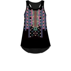 Black & Pink Abstract Geometric Racerback Tank